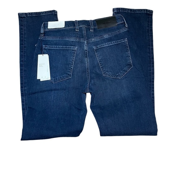 7 For All Mankind Blue Denim Easy Slim Cotton Straight Leg Jeans Size: 26 - Picture 3 of 9